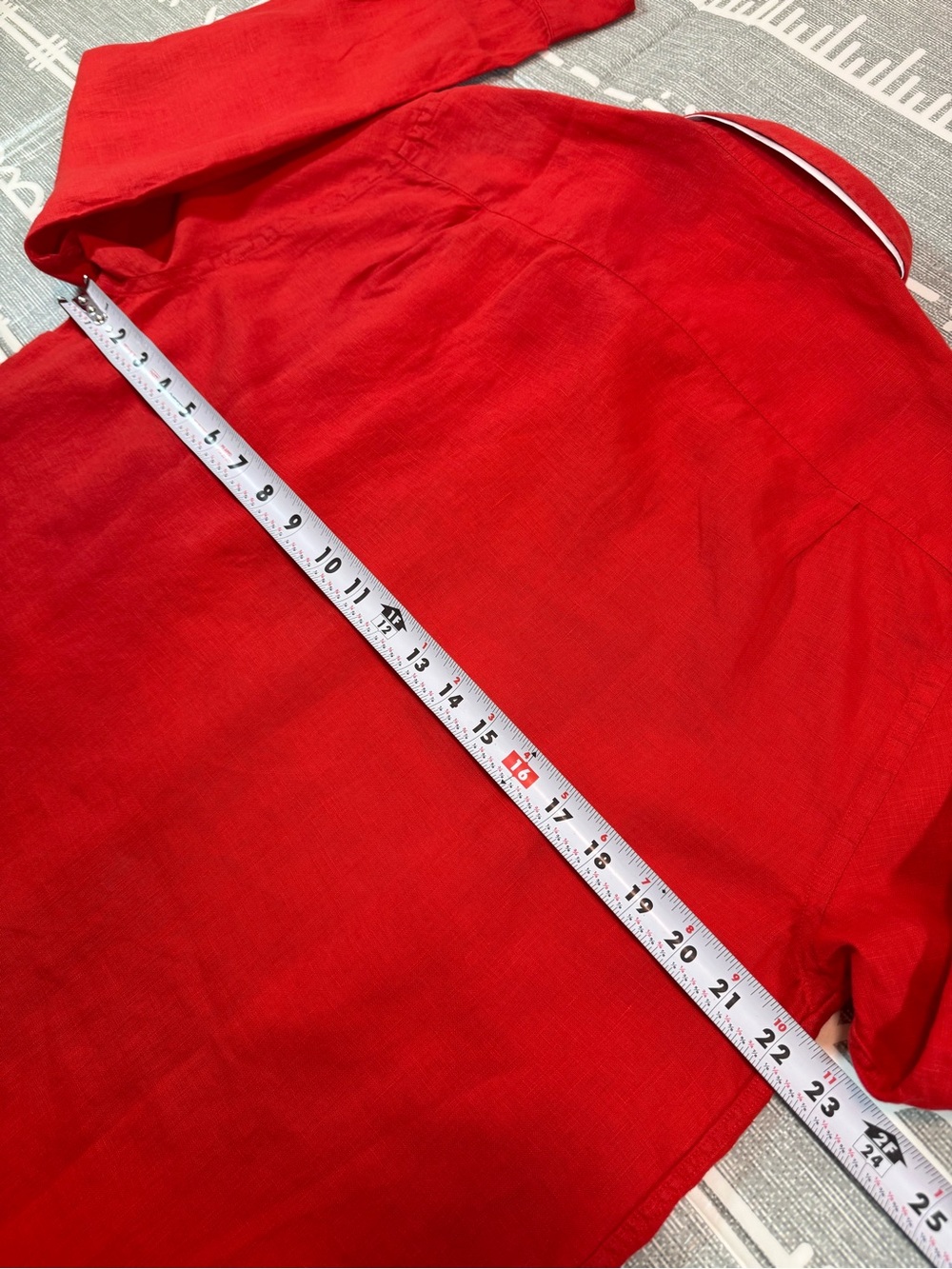 Vilebrequin Caroubis 100% Linen Long Sleeve Shirt L Coquelicot Poppy Red - Picture 9 of 12